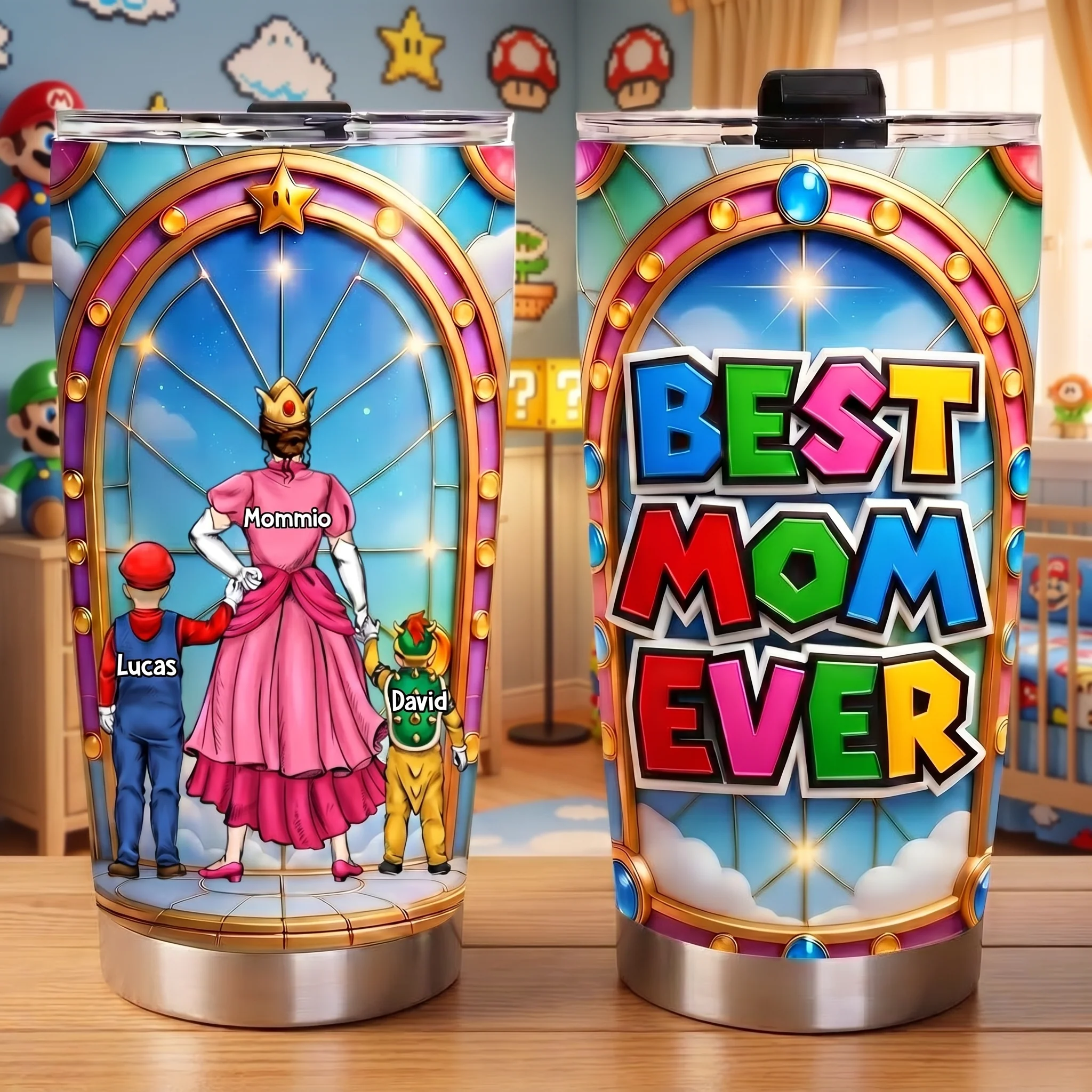 Mrio Best Mom Ever - Personalized Tumbler - Gift For Mom - Image 2