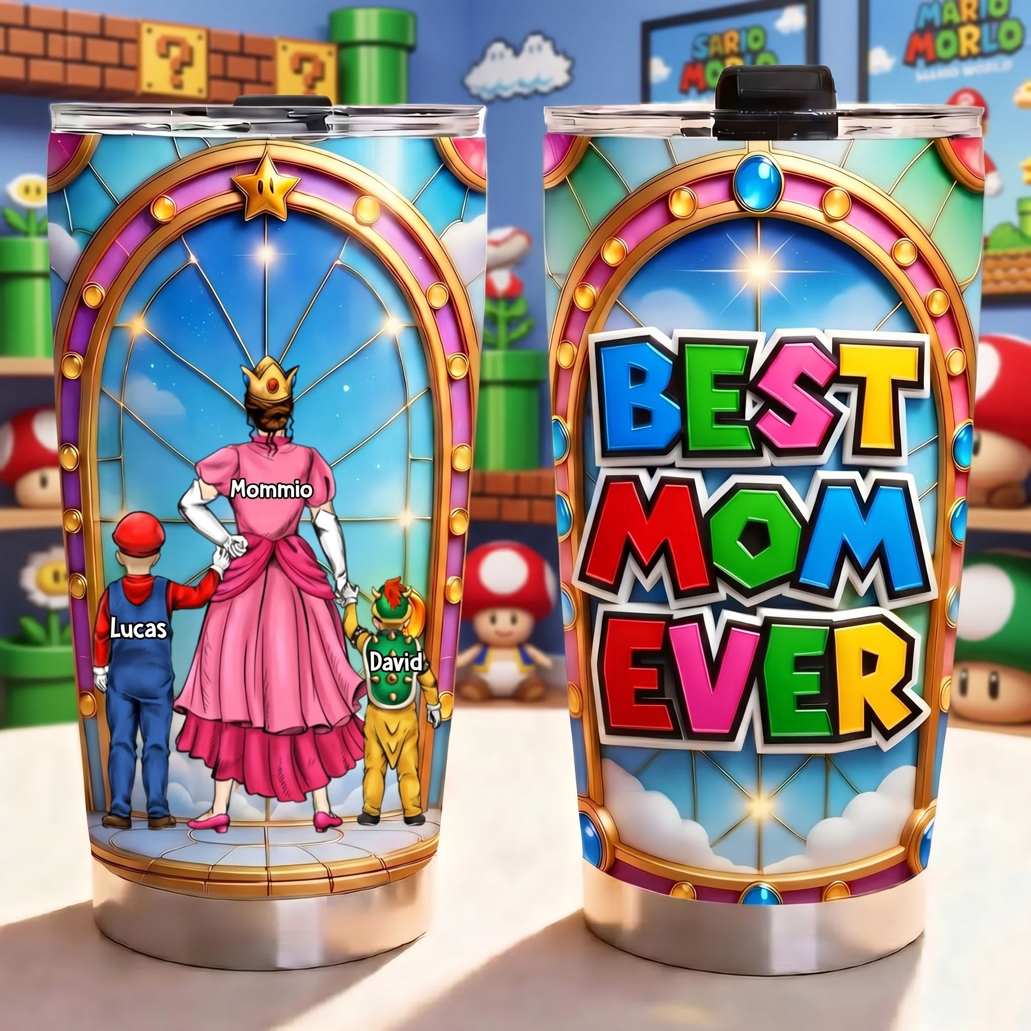Mrio Best Mom Ever - Personalized Tumbler - Gift For Mom - Image 3