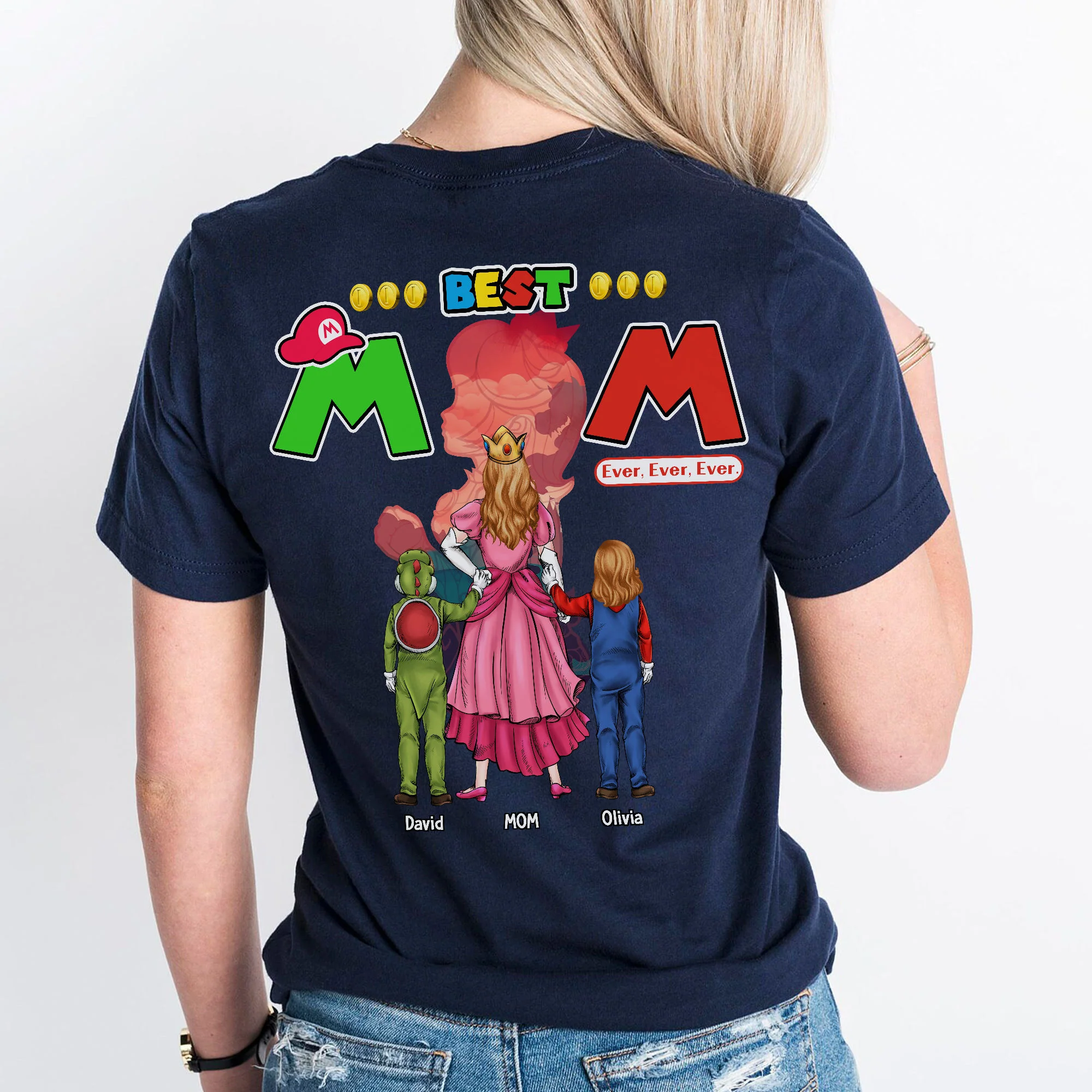 Mrio Best Mommio Best Mom Ever Ever - Personalized Shirt 2 Side - Gift For Mom - Image 2