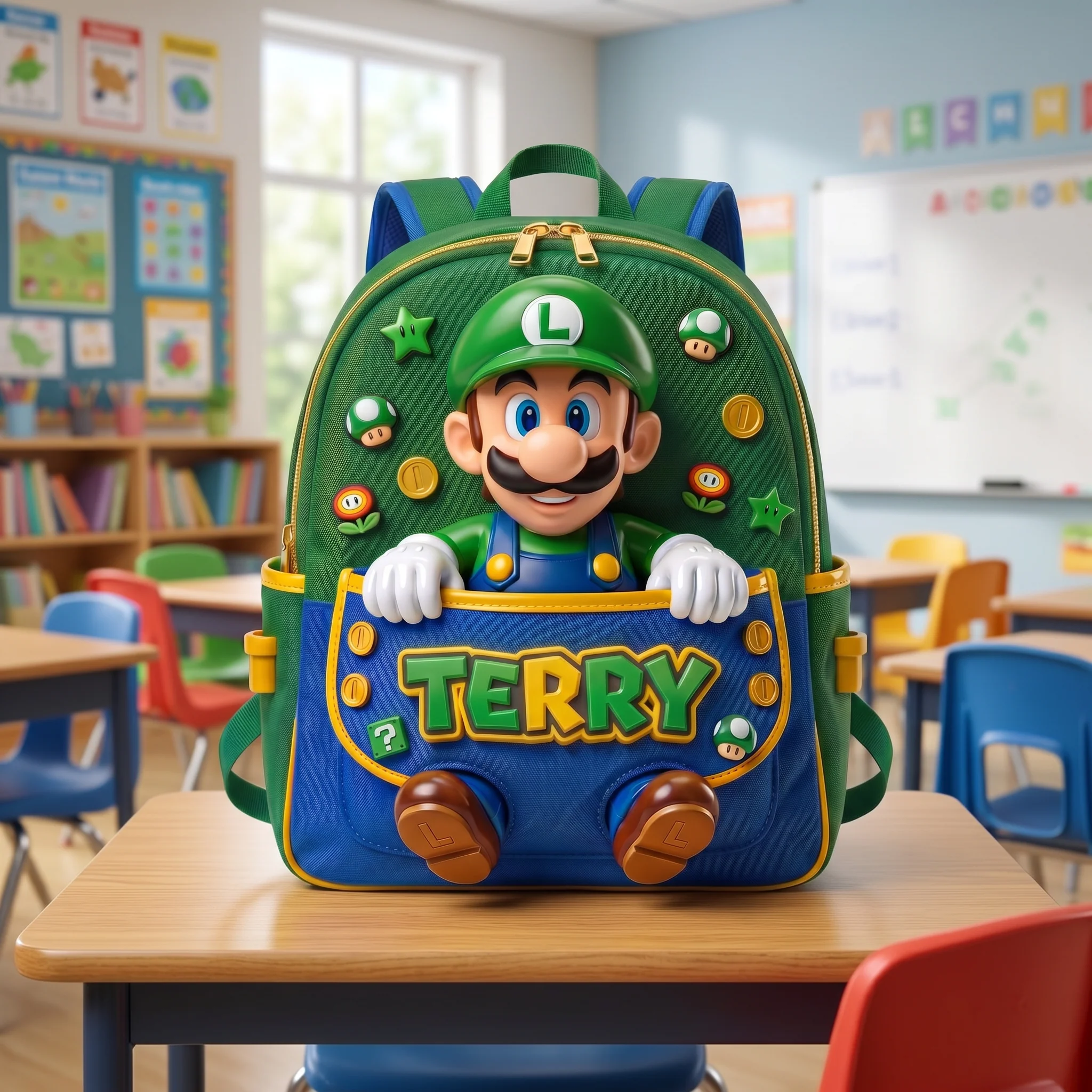 Mrio Characters - Personalized Backpack - Back To School Gift For Kids, Movie Fans - Image 3