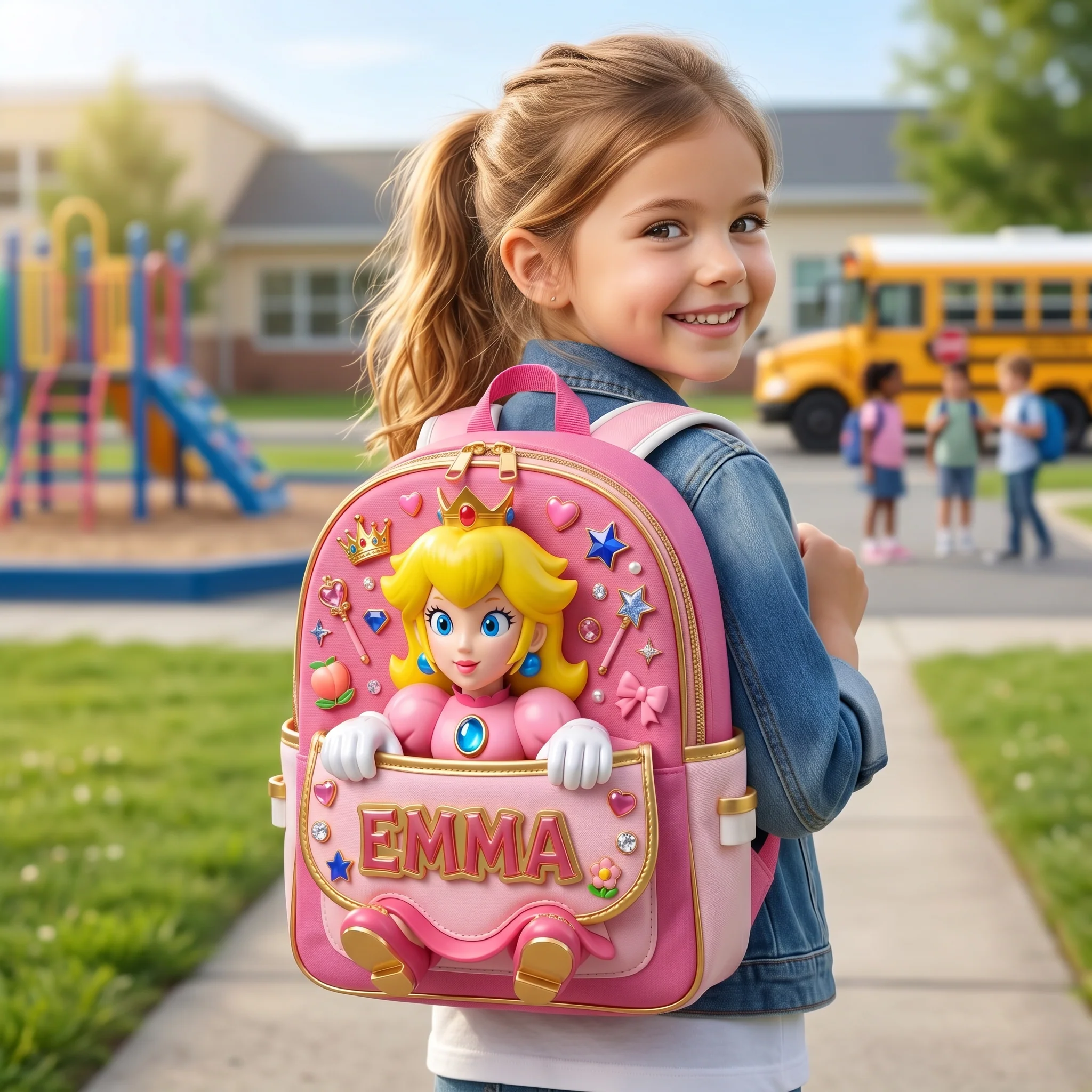 Mrio Characters - Personalized Backpack - Back To School Gift For Kids, Movie Fans - Image 4