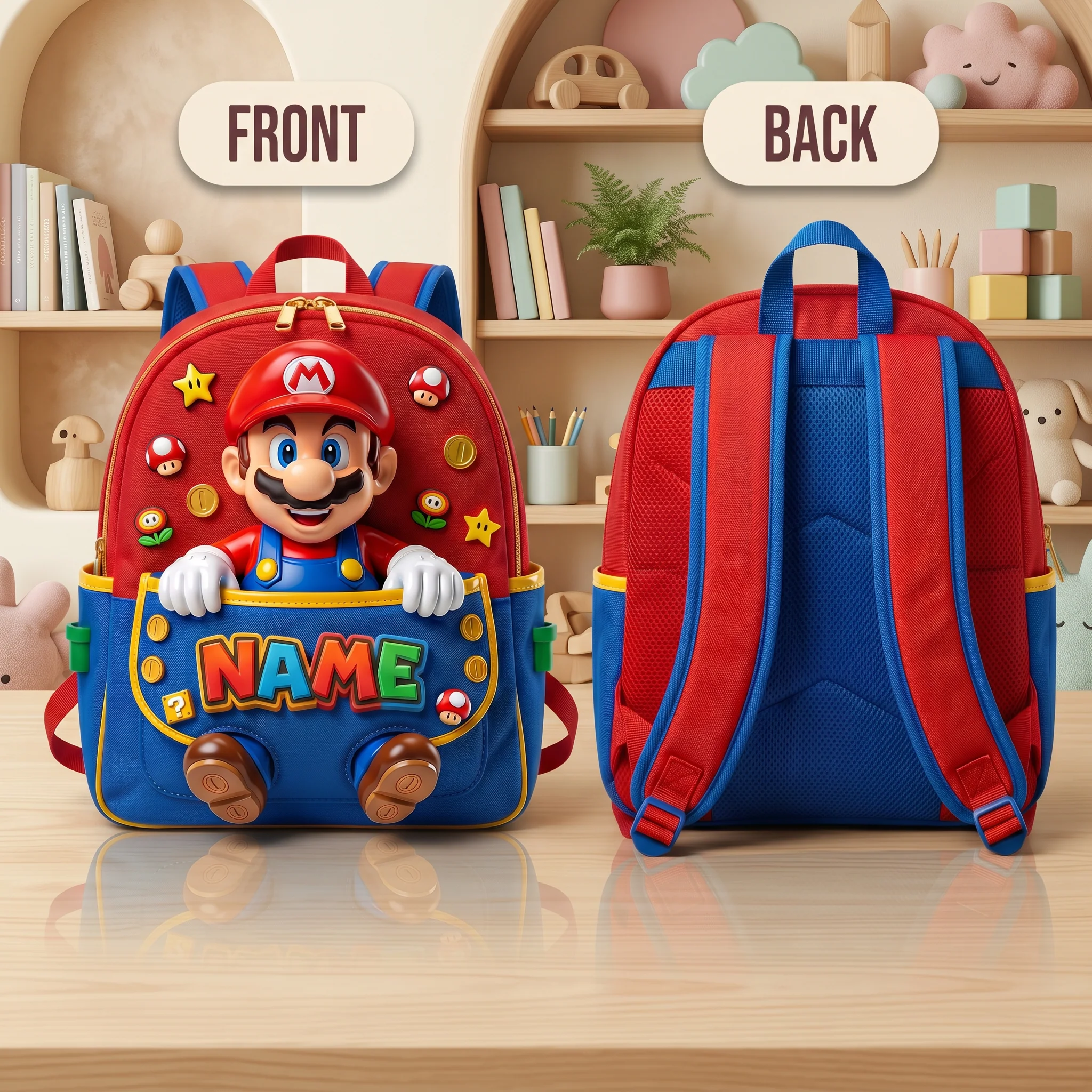 Mrio Characters - Personalized Backpack - Back To School Gift For Kids, Movie Fans - Image 5