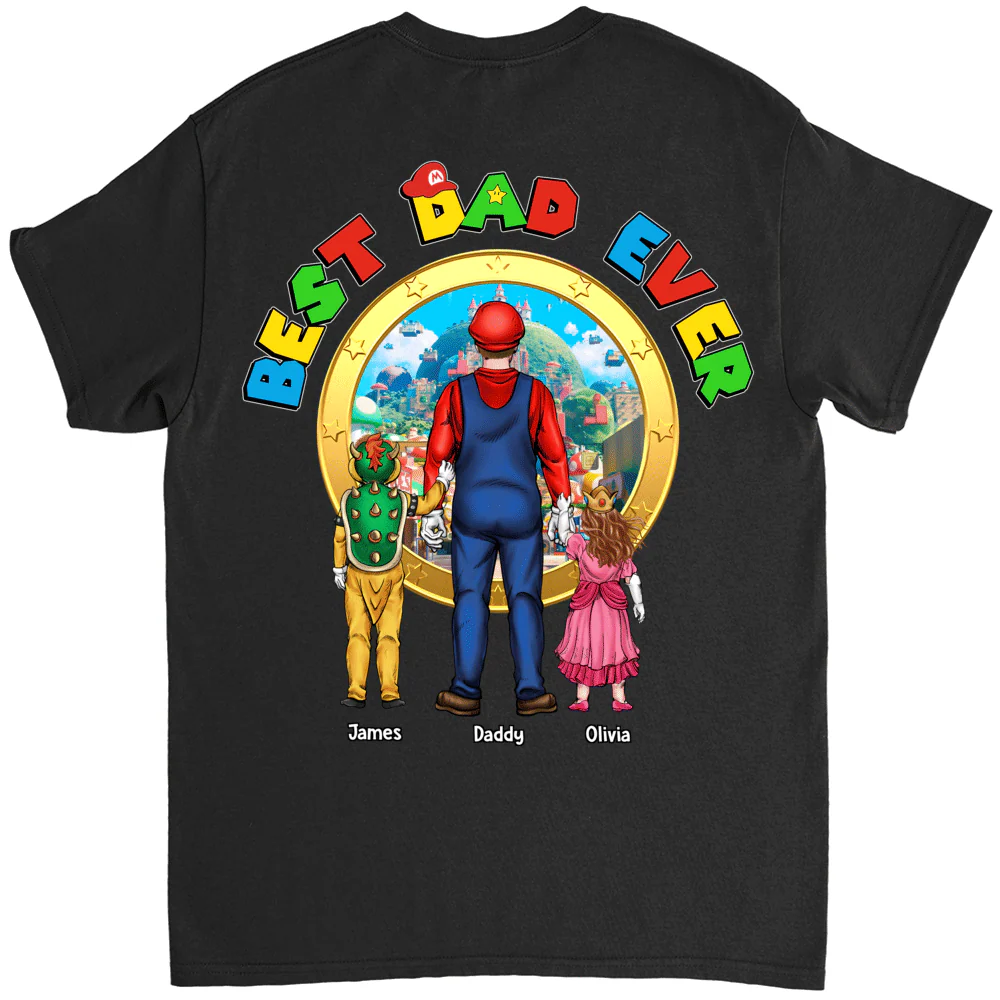 Mrio Dad You Are Strong Heroic Kind Helpful - Personalized Shirt 2 Side - Gift For Dad - Image 5