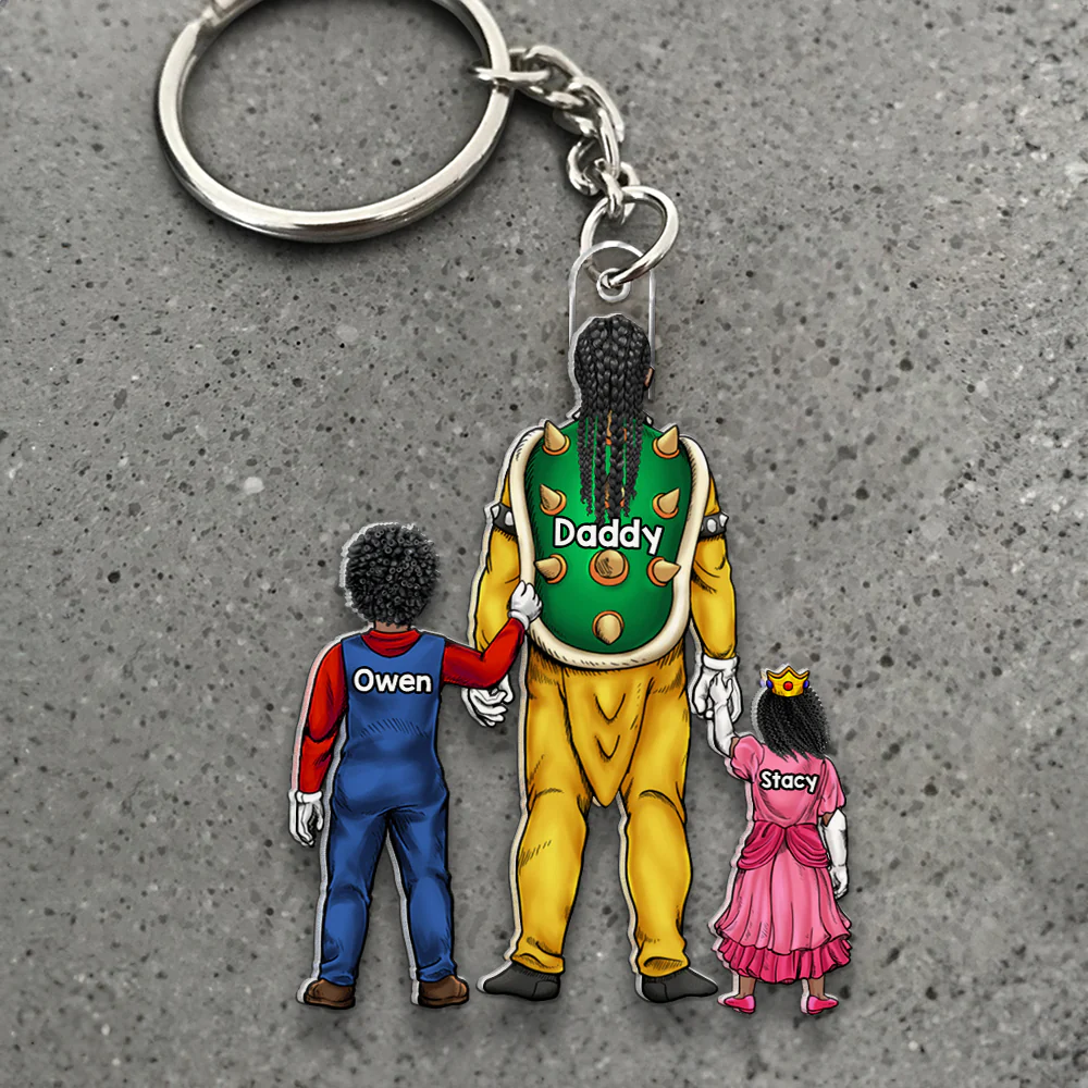 Mrio Gamer Dad - Personalized Acrylic Keychain - Gift For Dad - Image 4