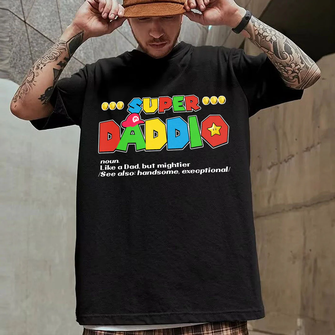 Mrio Super Daddio Best Dad Ever - Personalized Shirt 2 Side - Gift For Dad - Image 5