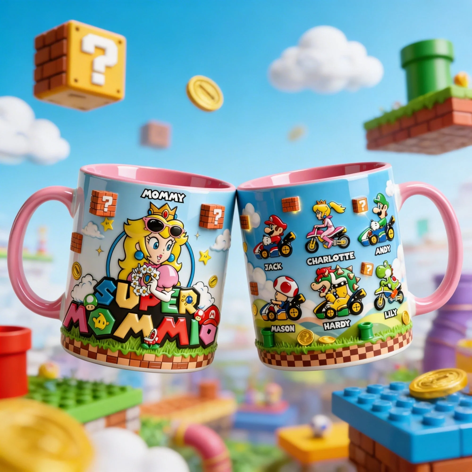 Mrio Super Mom - Personalized Accent Mug - Gift For Mom, Gamers, Fan Movies HH01 - Image 2