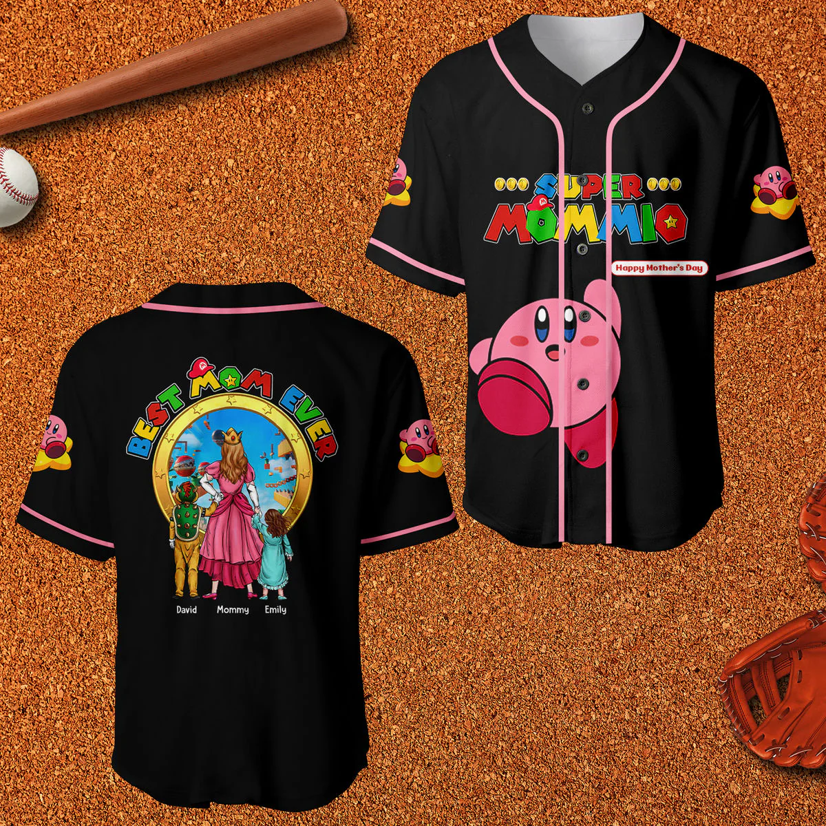 Mrio Super Mommio Best Mom Ever - Personalized Baseball Jersey - Gift For Mom - Image 4