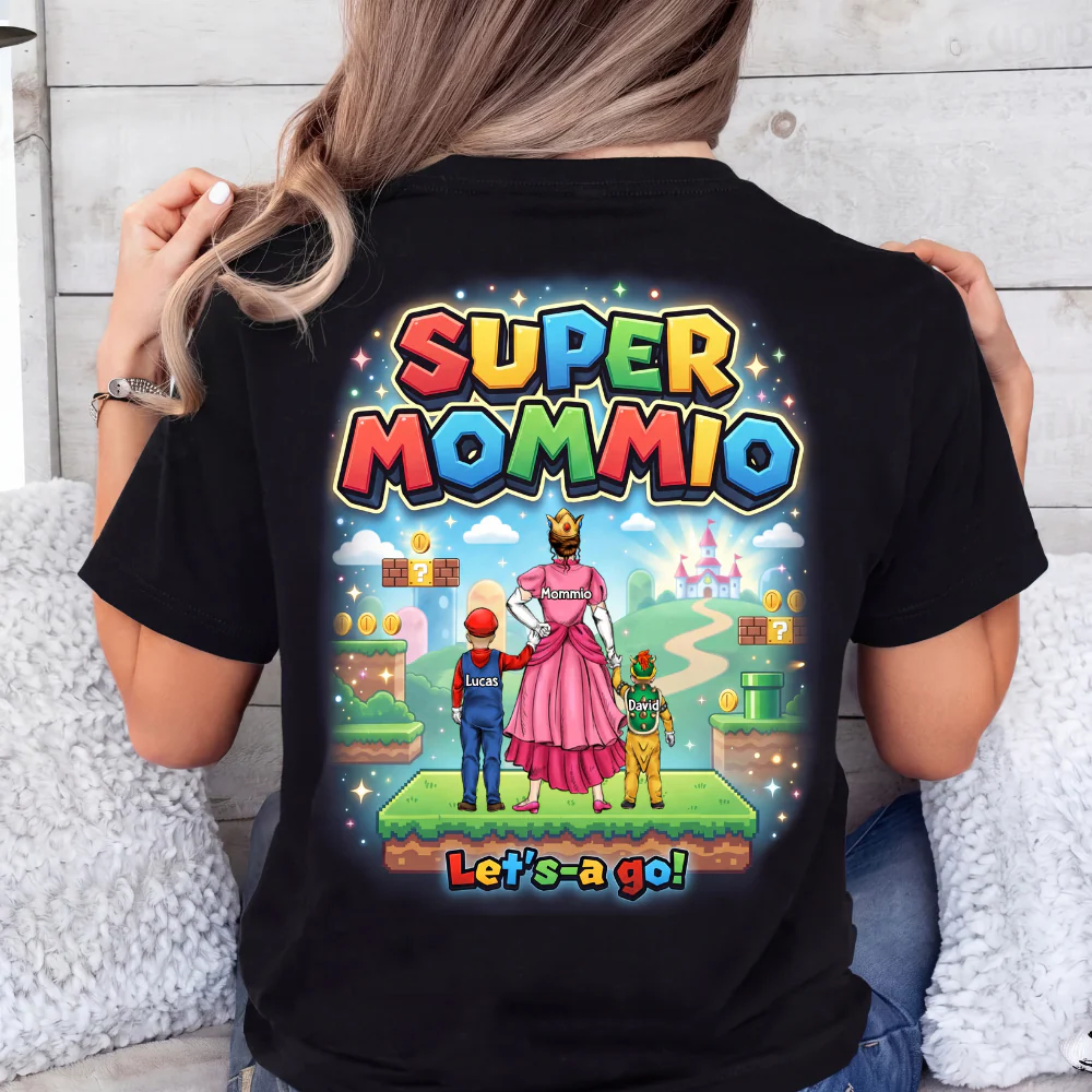 Mrio Super Mommio Let's A Go - Personalized Shirt - Gift For Mom