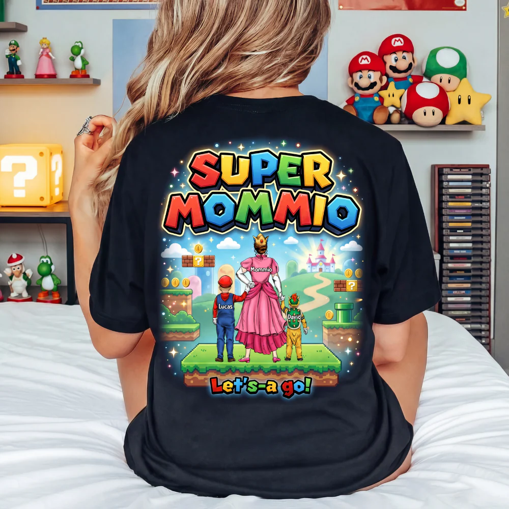Mrio Super Mommio Let's A Go - Personalized Shirt - Gift For Mom - Image 3