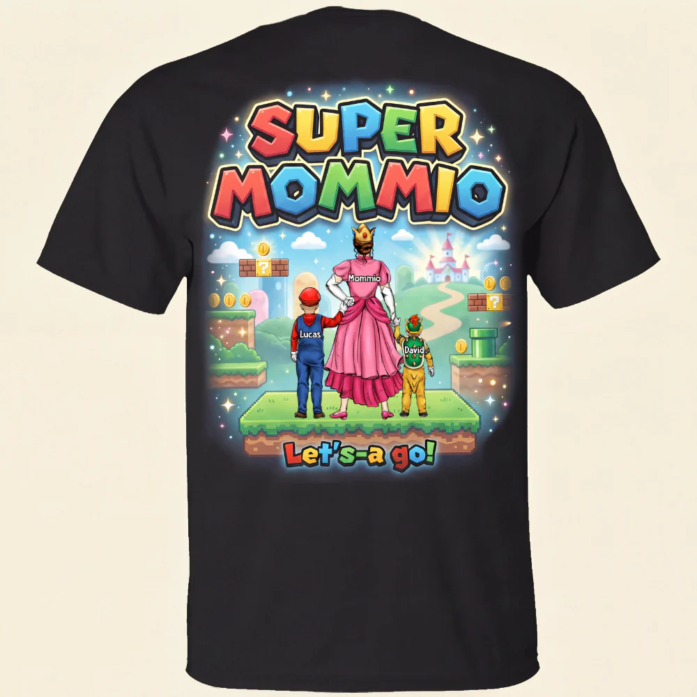 Mrio Super Mommio Let's A Go - Personalized Shirt - Gift For Mom - Image 4