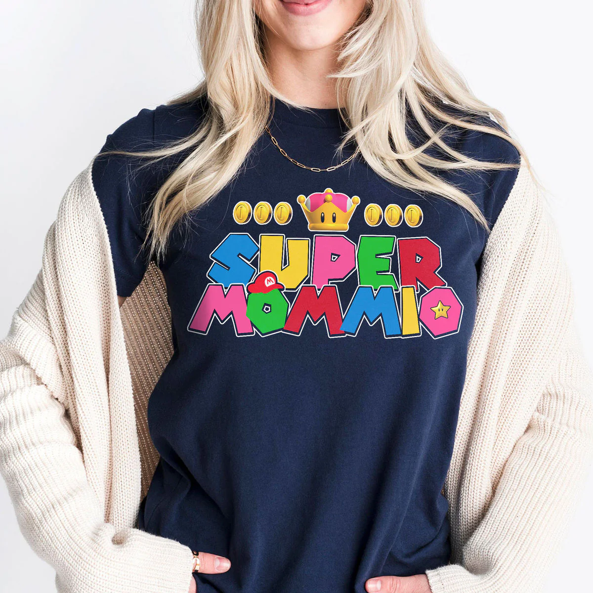 Mrio Super Mommio - Personalized Shirt 2 Side - Gift For Mom - Image 3