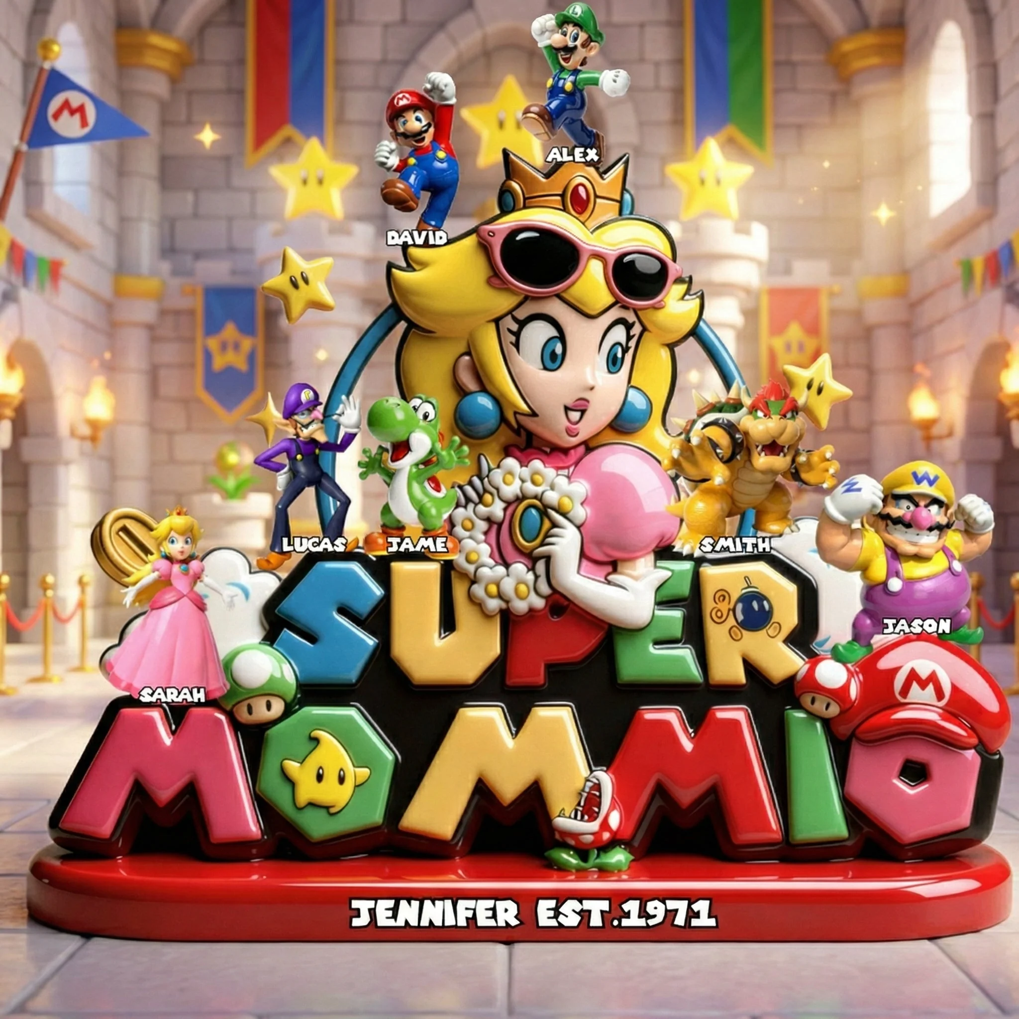 Mrio This Super Mom Belongs To - Personalized Acrlic Plaque - Gift For Mom, Gamers, Fan Movies HH01