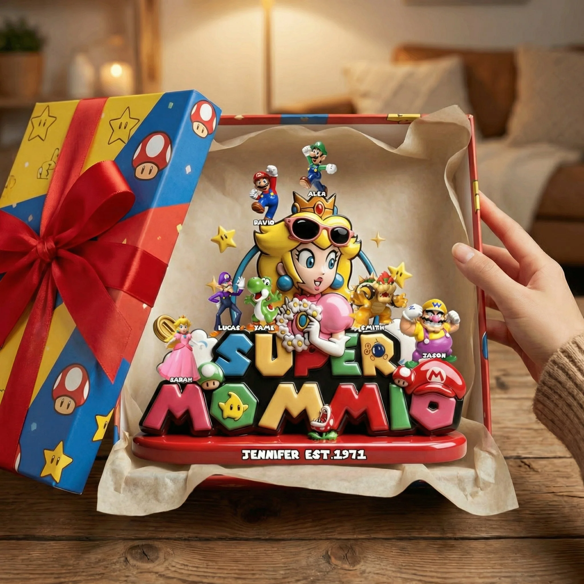 Mrio This Super Mom Belongs To - Personalized Acrlic Plaque - Gift For Mom, Gamers, Fan Movies HH01 - Image 2