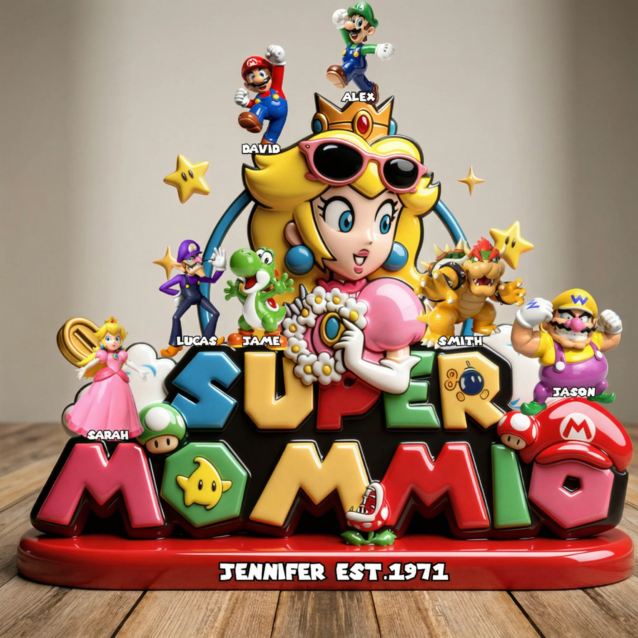 Mrio This Super Mom Belongs To - Personalized Acrlic Plaque - Gift For Mom, Gamers, Fan Movies HH01 - Image 3