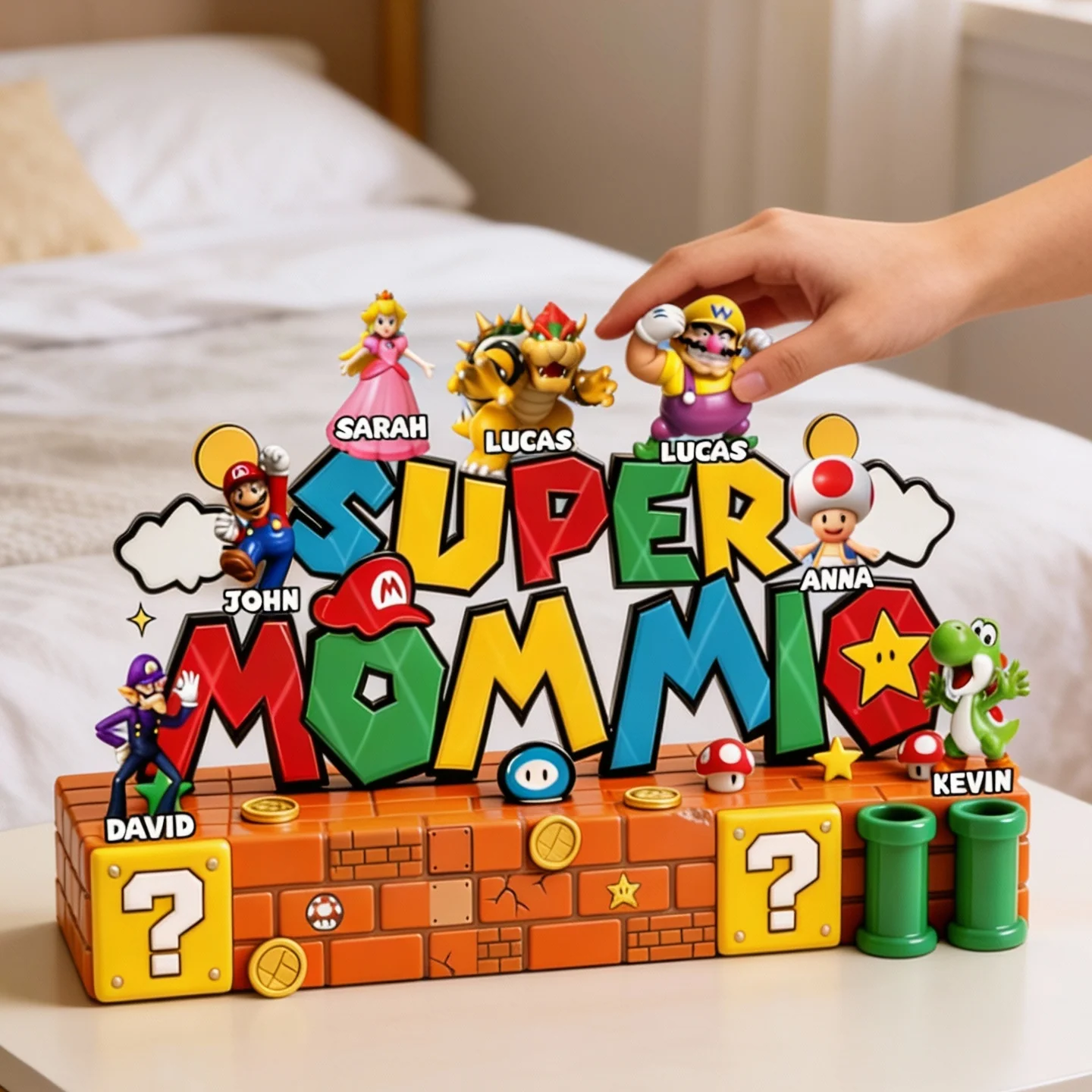 Mrio This Super Mom Belongs To - Personalized Acrylic Plaque - Gift For Mom, Gamers, Fan Movies HH01 - Image 2