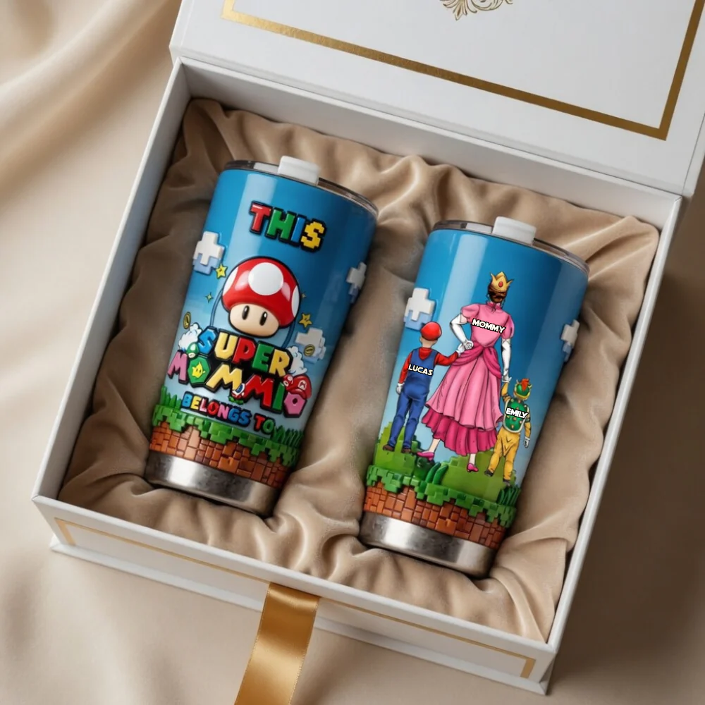 Mrio This Super Mommio Belongs To - Personalized Tumbler - Gift For Mom - Image 3