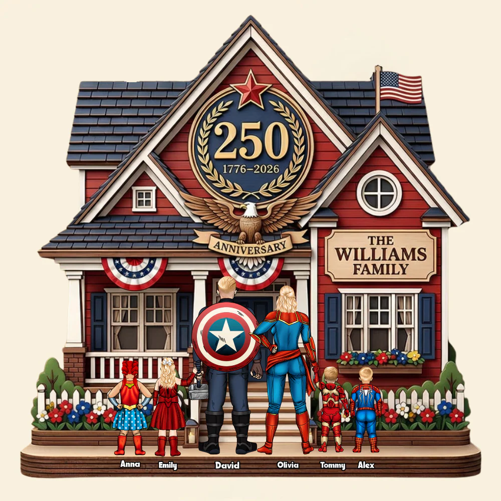 MRVL 250th Anniversary Super Hero - Personalized Wood Sign - Patriotic Gift For Family - Image 3