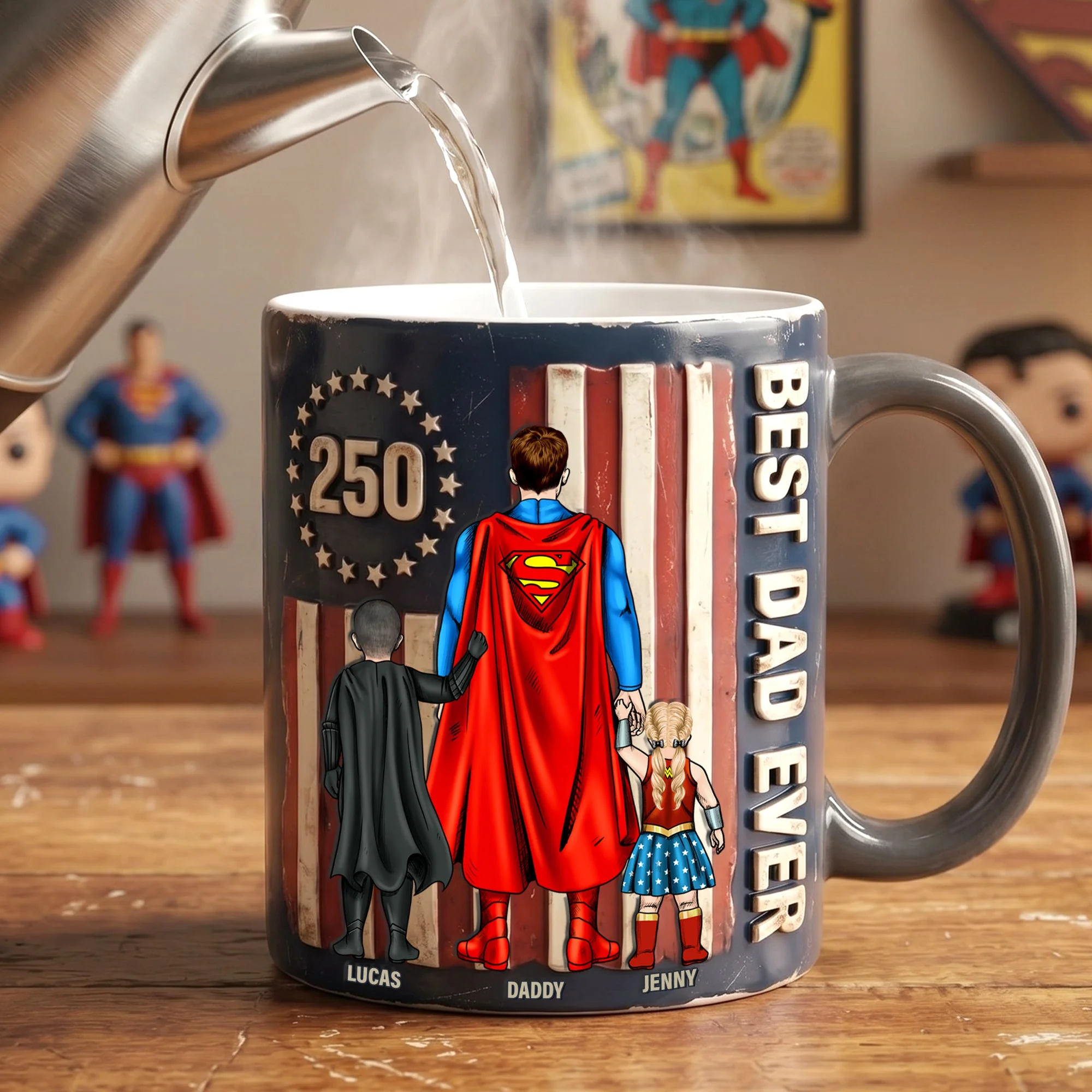MRVL Best Dad Ever - Personalized Ceramic Mug - Gift For Father's Day