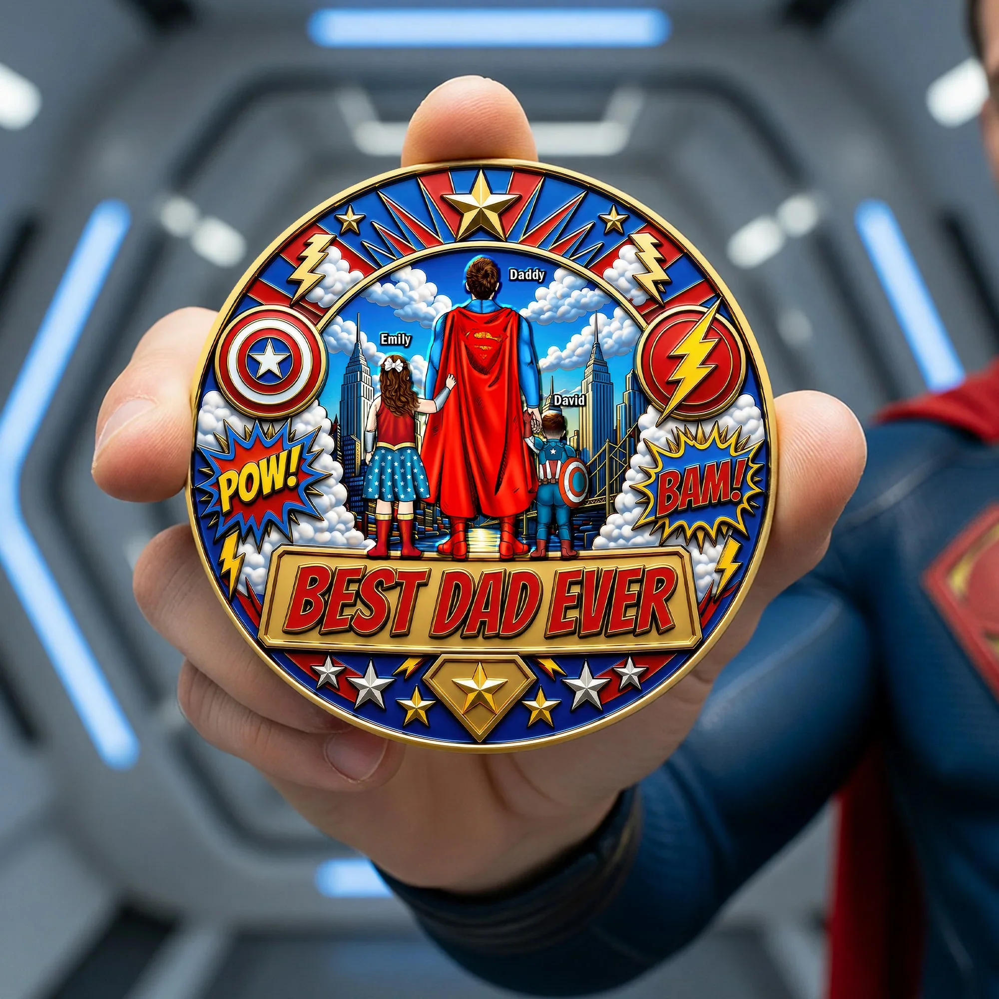 MRVL Best Dad Ever - Personalized Commemorative Coin - Gift For Dad, Father's Day - Image 3