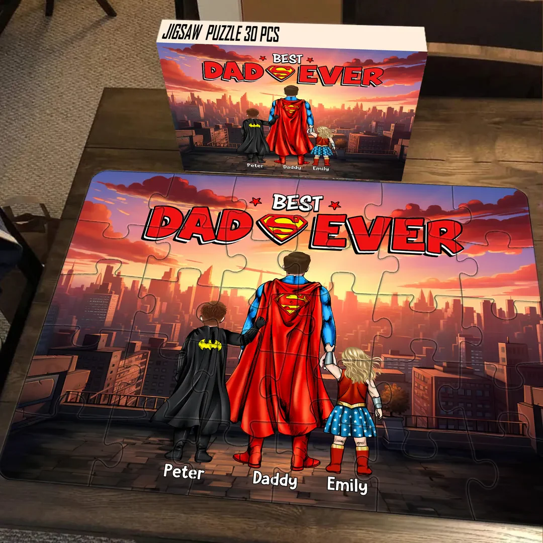 MRVL Best Dad Ever - Personalized Puzzle - Gift For Dad, Father's Day - Image 2