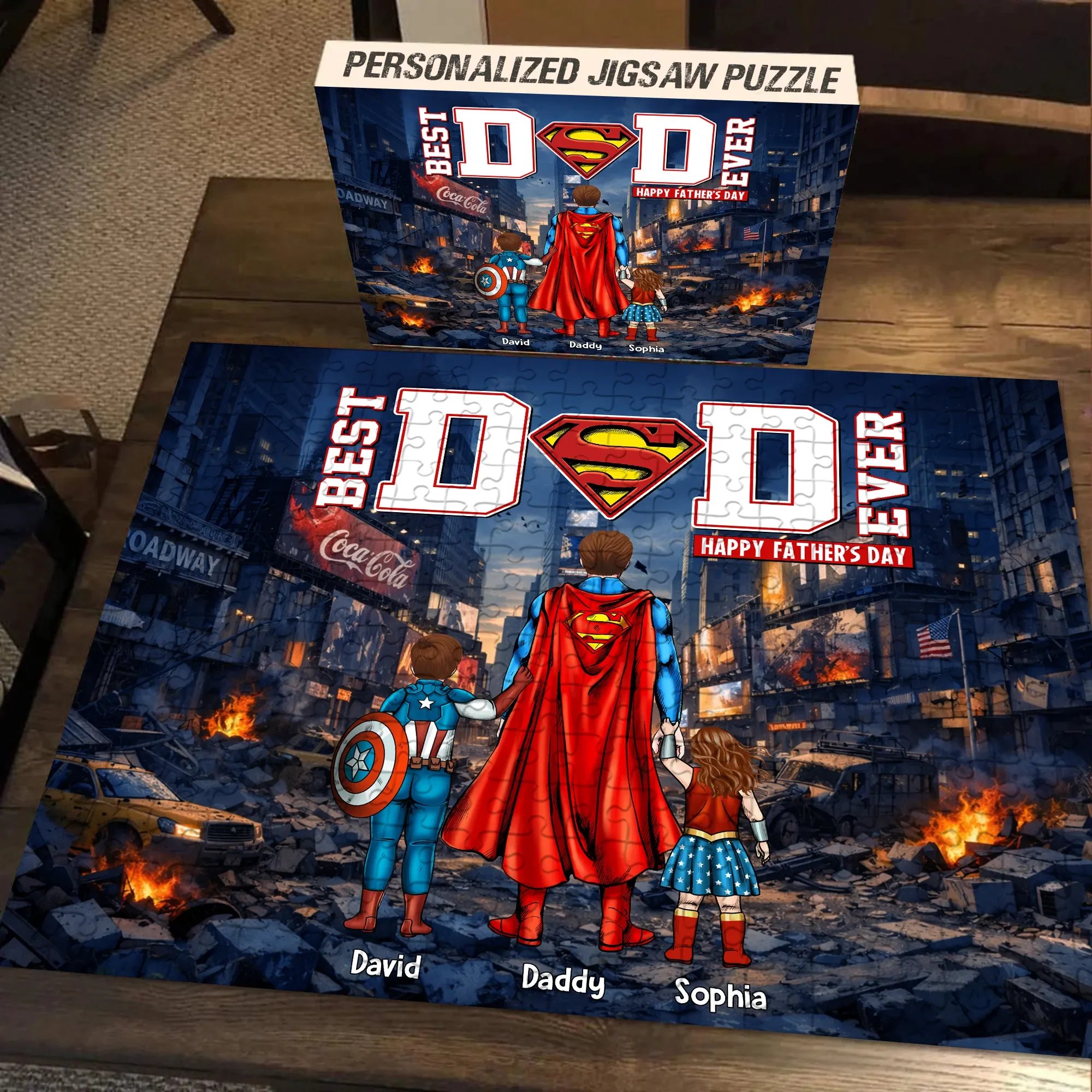 MRVL Best Dad Ever Universe - Personalized Puzzle - Gift For Dad - Image 3