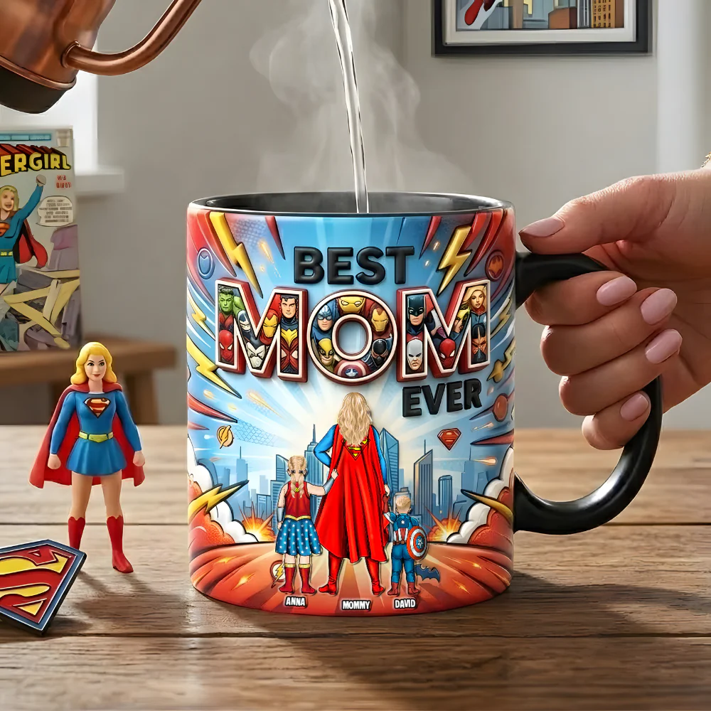 MRVL Best Mom Ever Boss Energy Magic - Personalized Accent Mug - Gift For Mom
