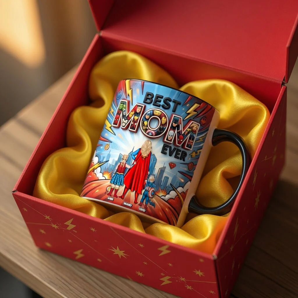 MRVL Best Mom Ever Boss Energy Magic - Personalized Accent Mug - Gift For Mom - Image 3