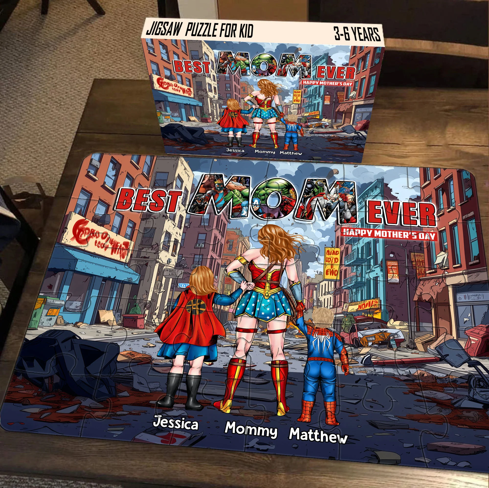 MRVL Best Mom Ever Super Hero - Personalized Puzzle - Gift For Mom