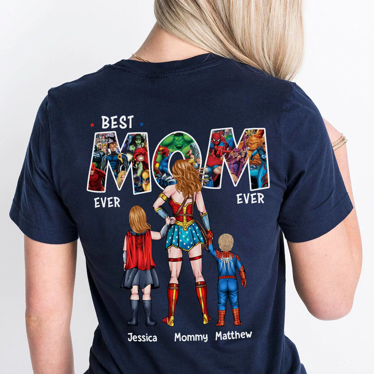 MRVL Best Mom Ever Super Hero - Personalized Shirt 2 Side - Gift For Mom - Image 2