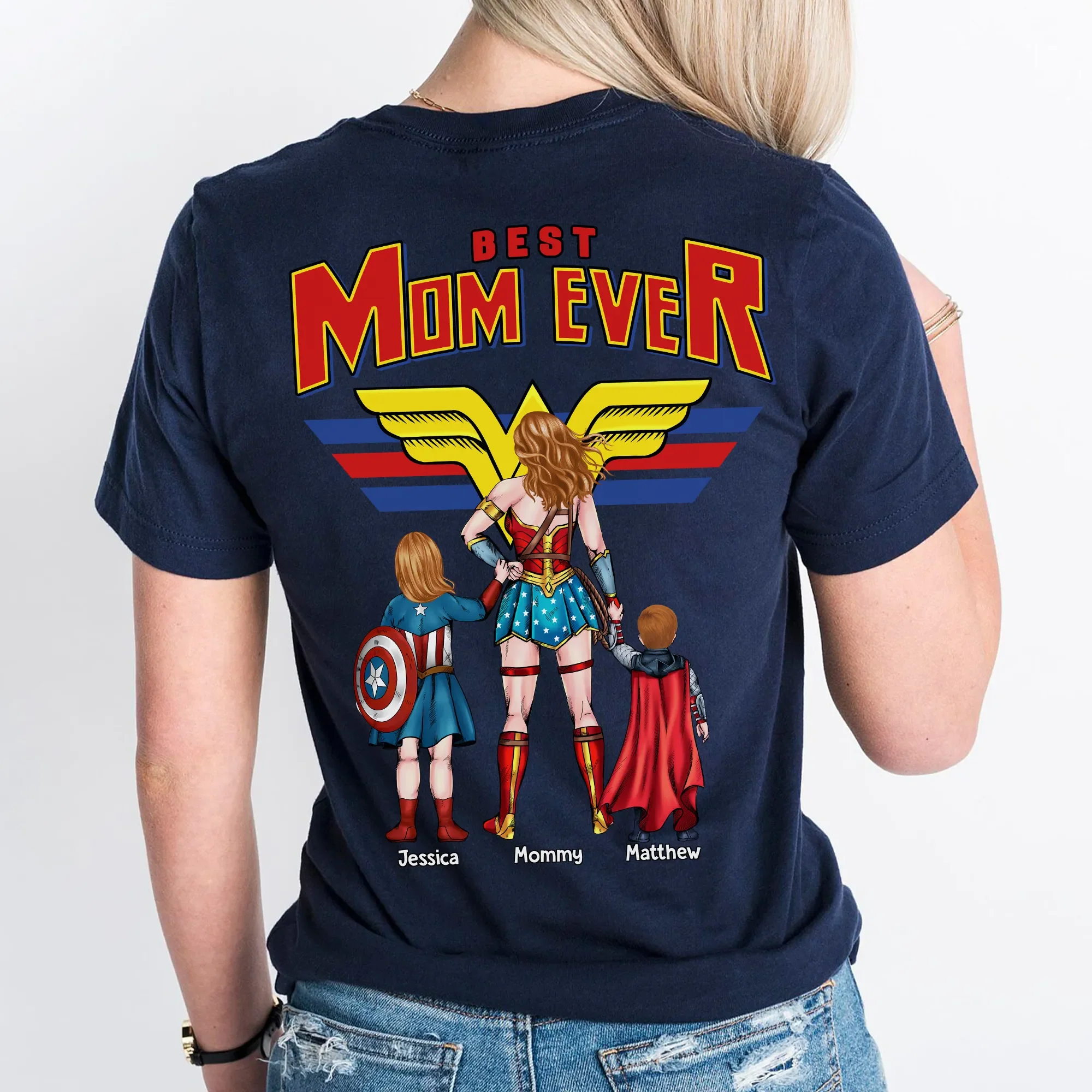 MRVL Best Mom Ever SuperMom - Personalized Shirt 2 Side - Gift For Mom - Image 2