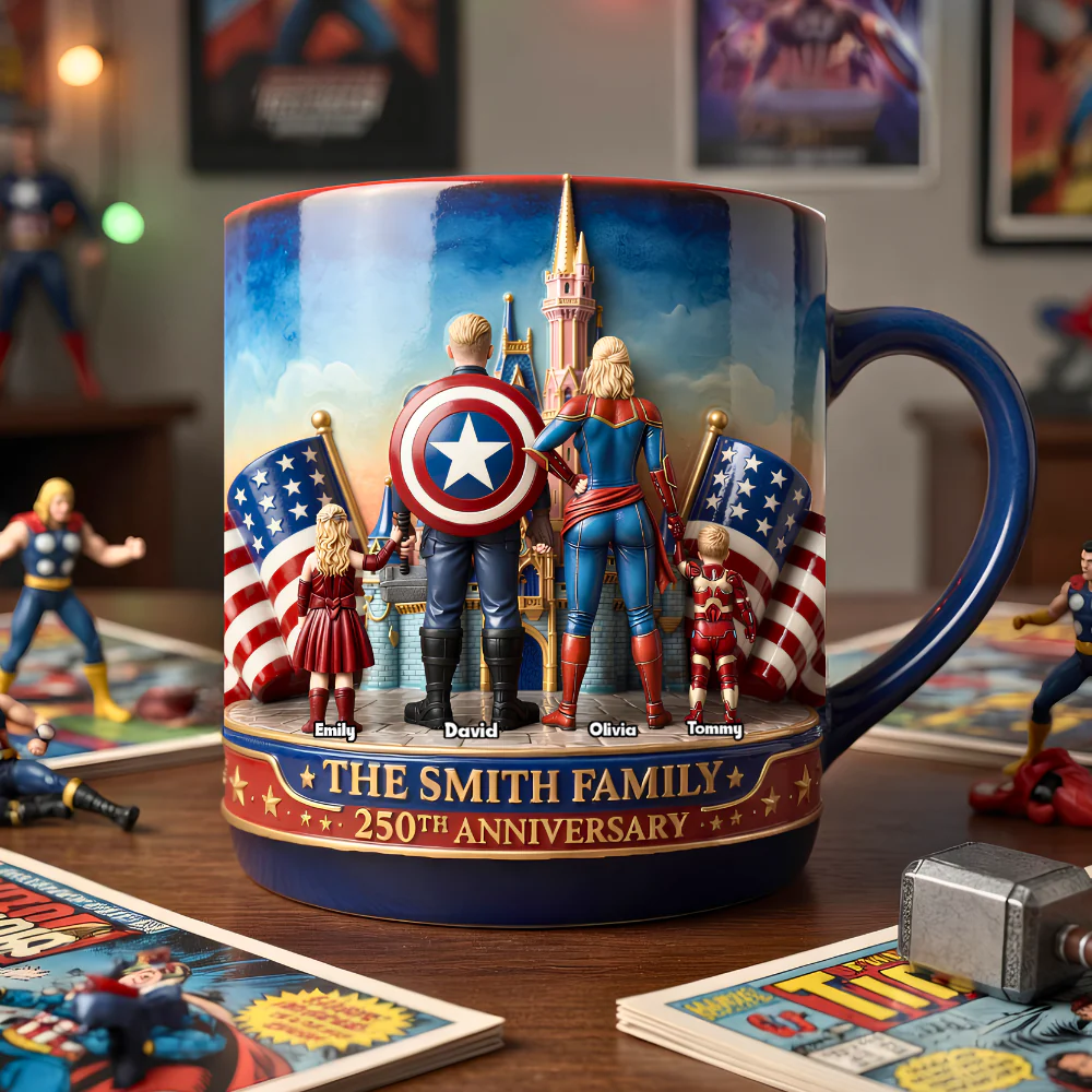 MRVL Celebrated America 250th Anniversary - Personalized Accent Mug - Patriotic Gift For Family