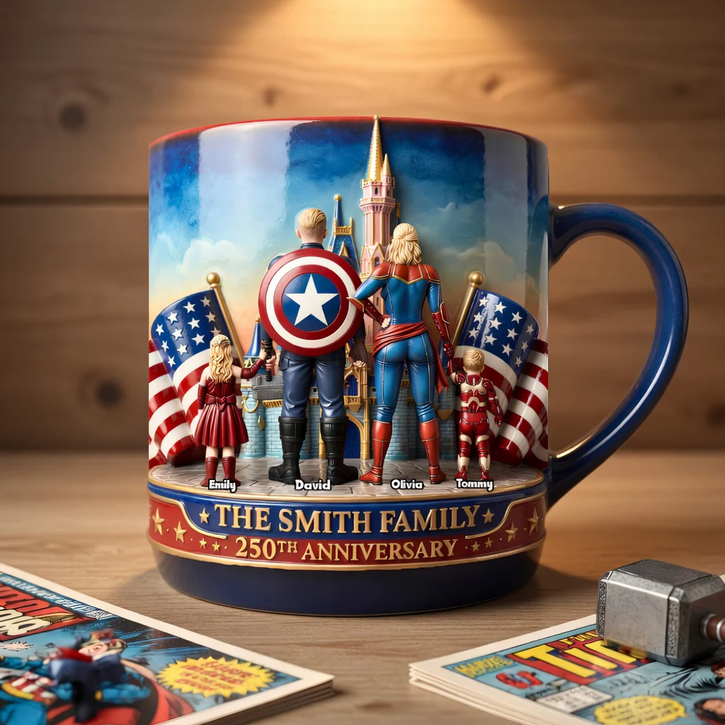 MRVL Celebrated America 250th Anniversary - Personalized Accent Mug - Patriotic Gift For Family - Image 2