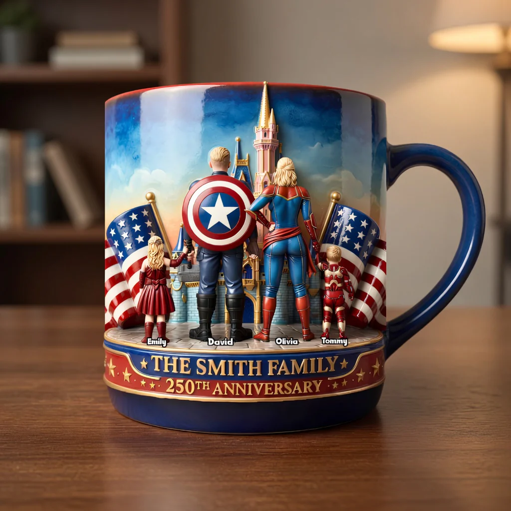 MRVL Celebrated America 250th Anniversary - Personalized Accent Mug - Patriotic Gift For Family - Image 3