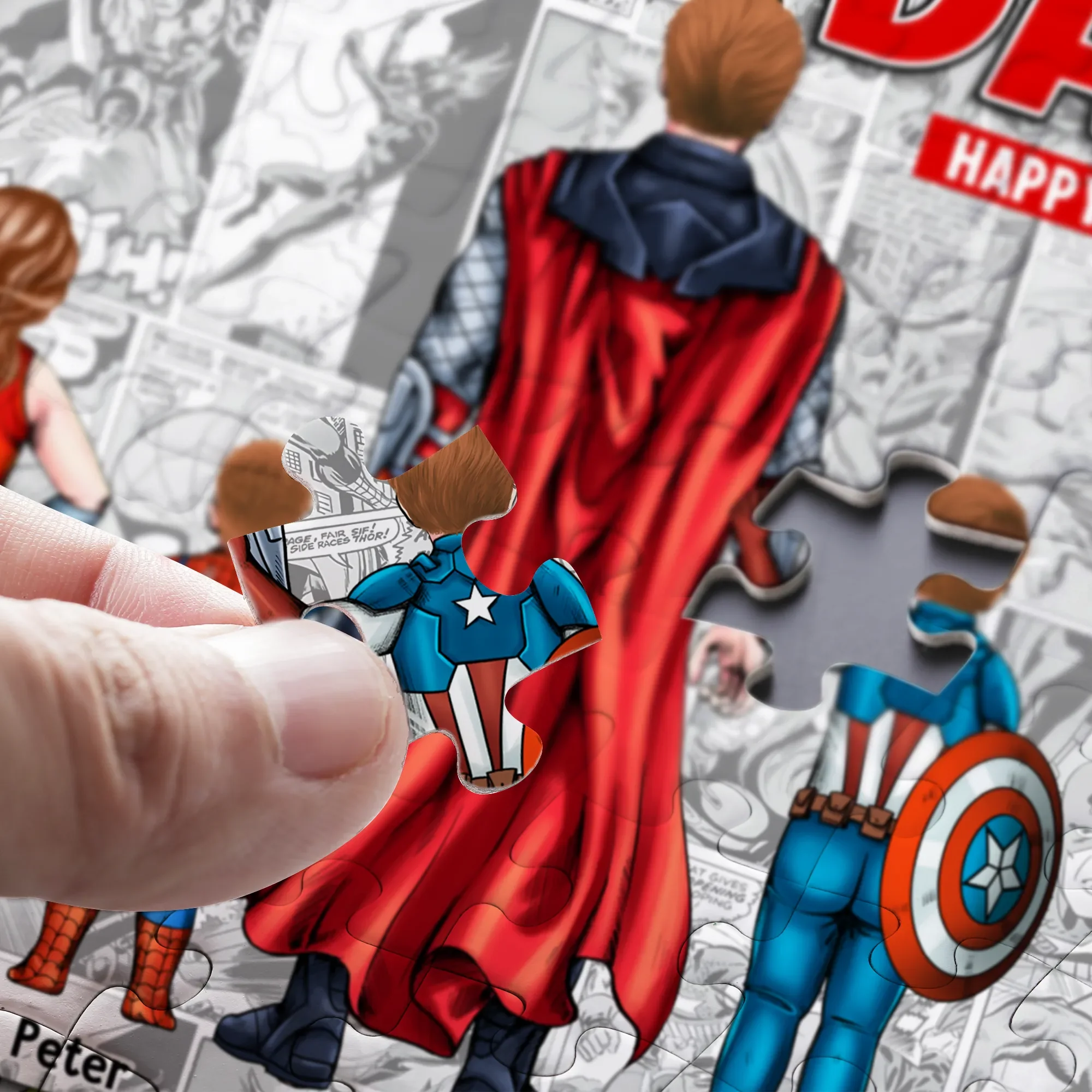 MRVL Super Dad - Personalized Puzzle - Gift For Dad - Image 4