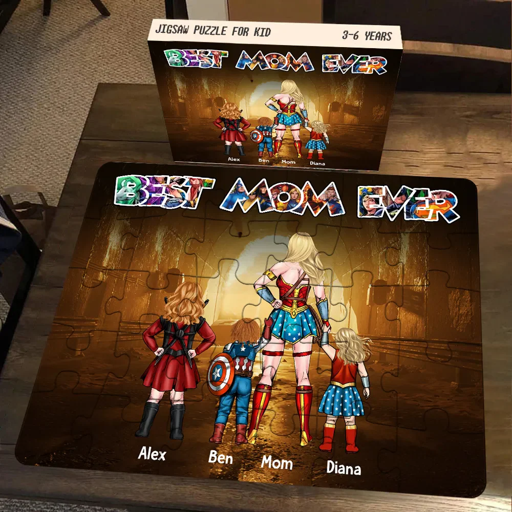 MRVL Super Hero Best Mom Ever - Personalized Puzzle - Gift For Mom