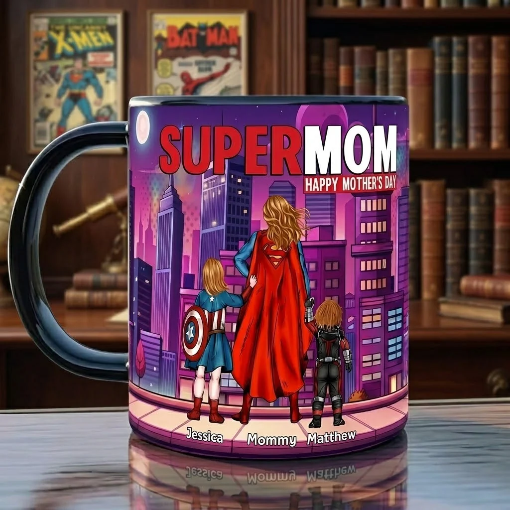 MRVL Super Hero Mom - Personalized Accent Mug - Gifts For Mom