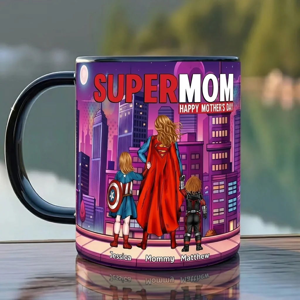 MRVL Super Hero Mom - Personalized Accent Mug - Gifts For Mom - Image 3