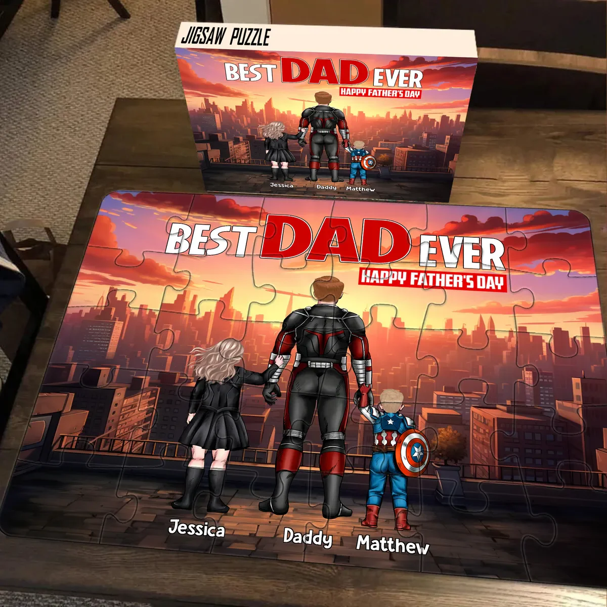 MRVL SuperDad Best Dad Ever - Personalized Puzzle - Gift For Dad - Image 3