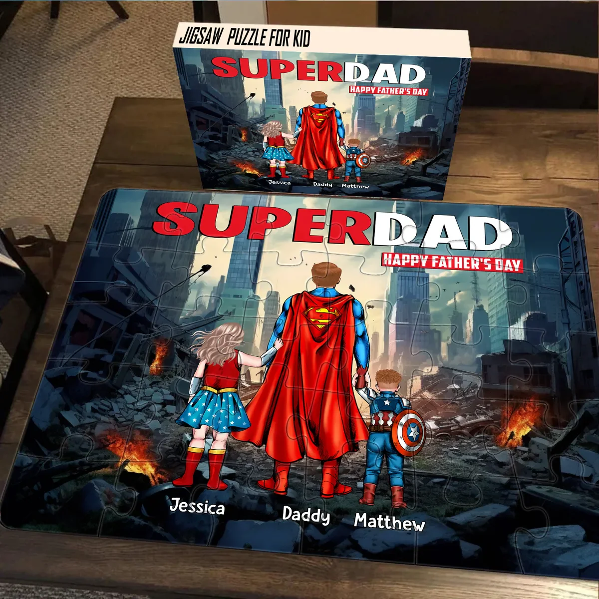 MRVL SuperDad Best Dad Ever - Personalized Puzzle - Gift For Dad - Image 4