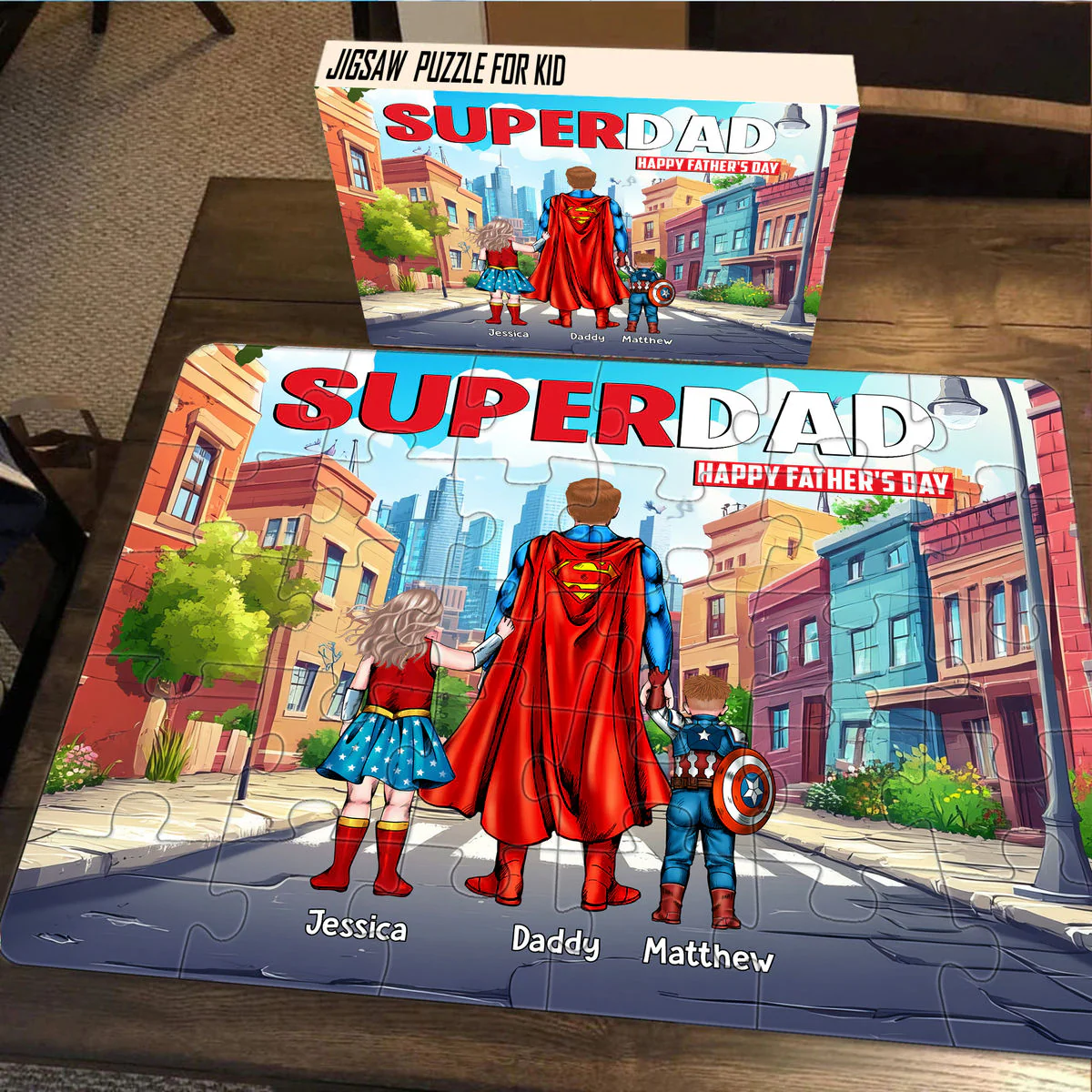 MRVL SuperDad Best Dad Ever - Personalized Puzzle - Gift For Dad - Image 5