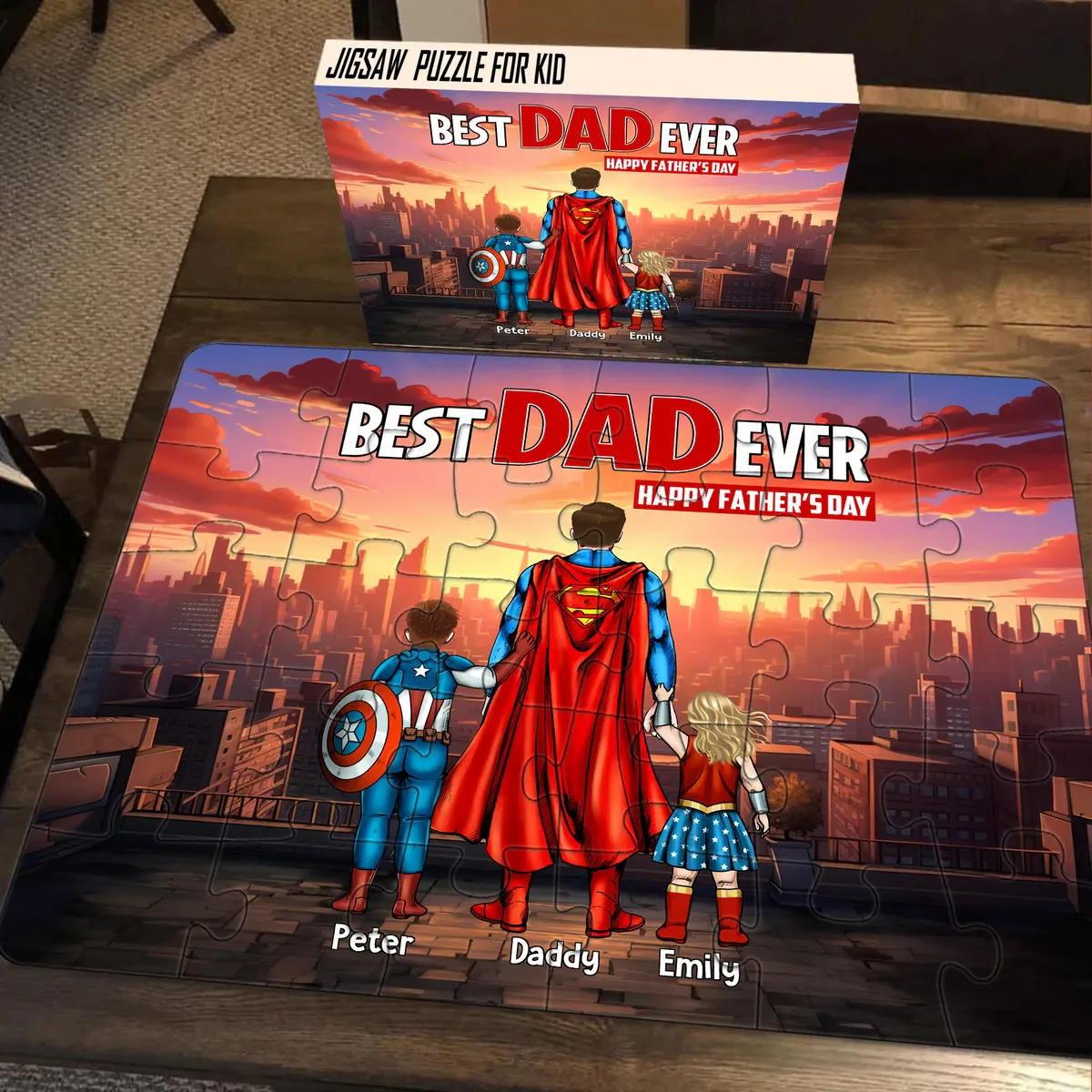 MRVL Superhero Best Dad Ever - Personalized Puzzle - Gift For Dad - Image 2