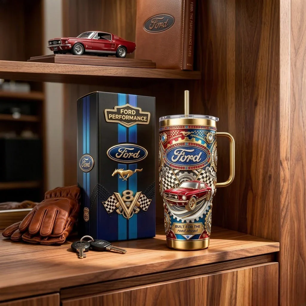 Road Trip & Racing Classic American Muscle Car - Personalized Tumbler - Gift For Dad, Grandpa - Image 6