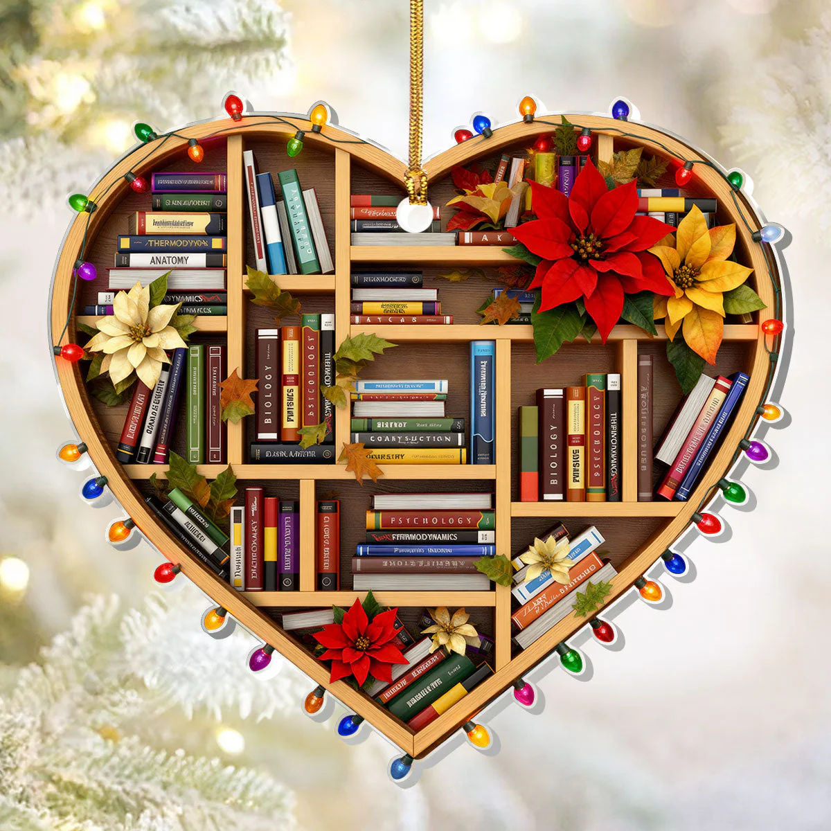 My Beloved Bookshelf - Personalized Acrylic Ornament - Christmas Gift For Book Lovers HH01