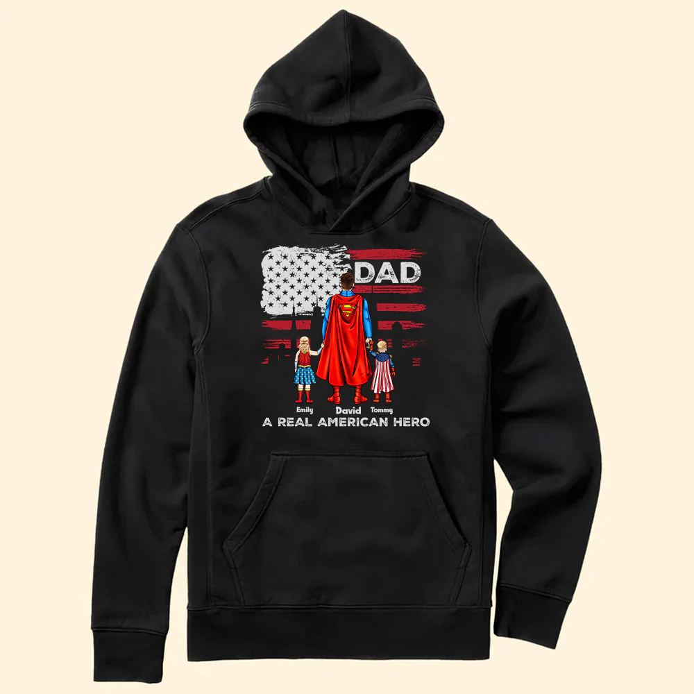 My Dad A Real American Super Hero - Gift For Father's Day - Personalized TShirt - Image 5