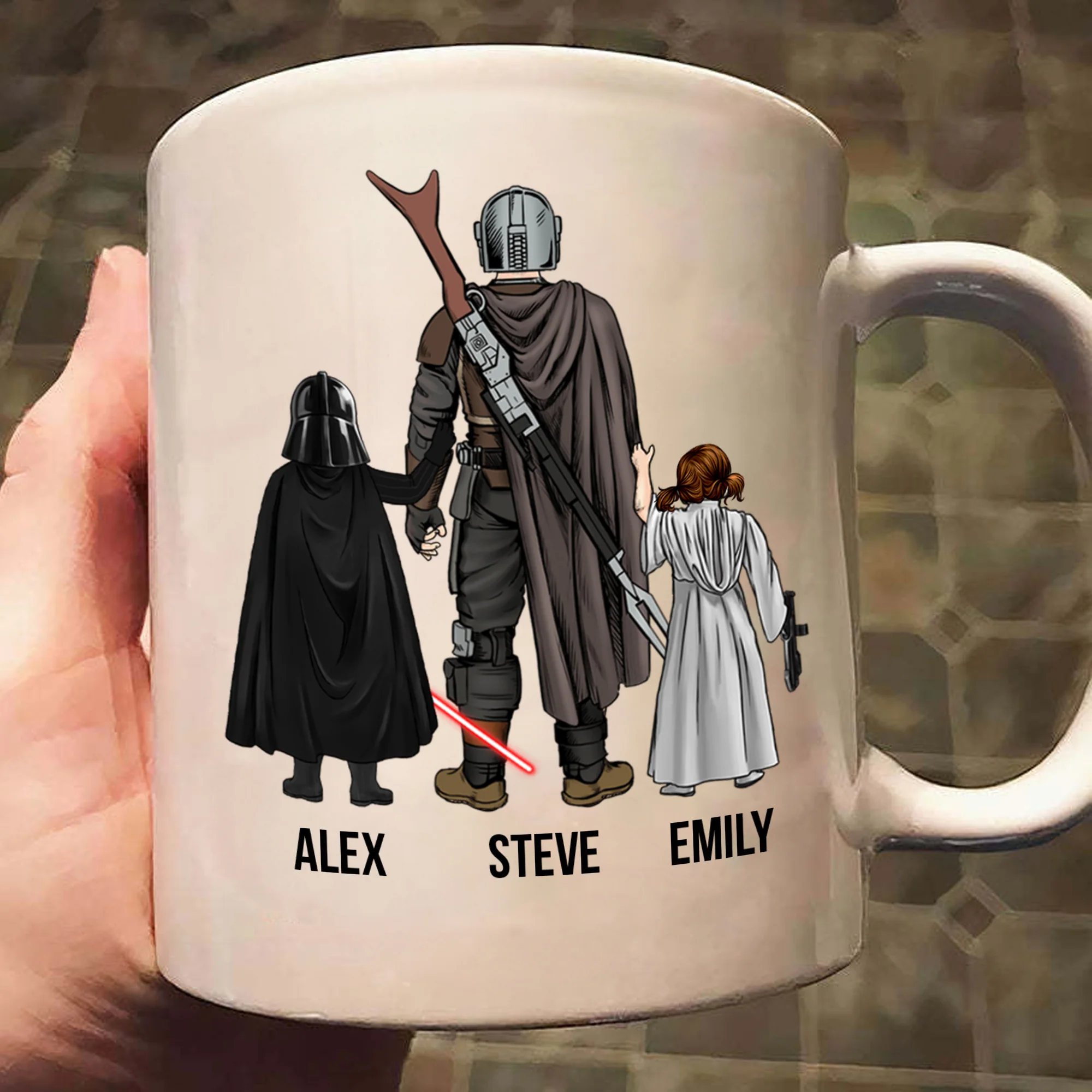 Stwa My Dad And Me In The Adventure Go To Space - Gift For Father's Day - Personalized Ceramic Mug - Image 3
