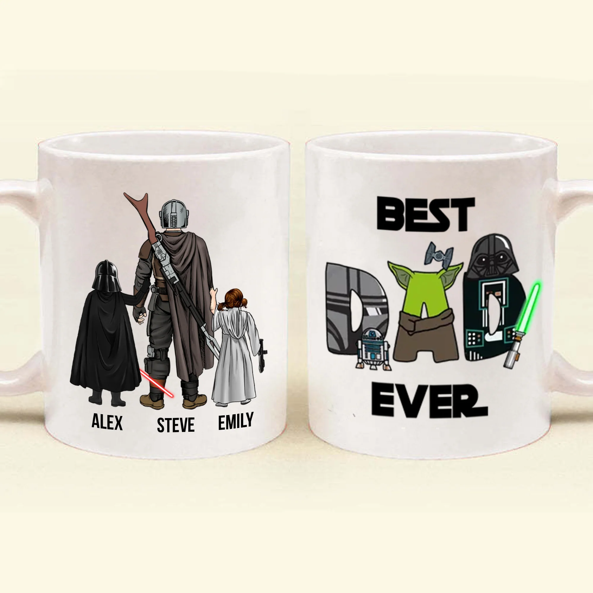 Stwa My Dad And Me In The Adventure Go To Space - Gift For Father's Day - Personalized Ceramic Mug - Image 4