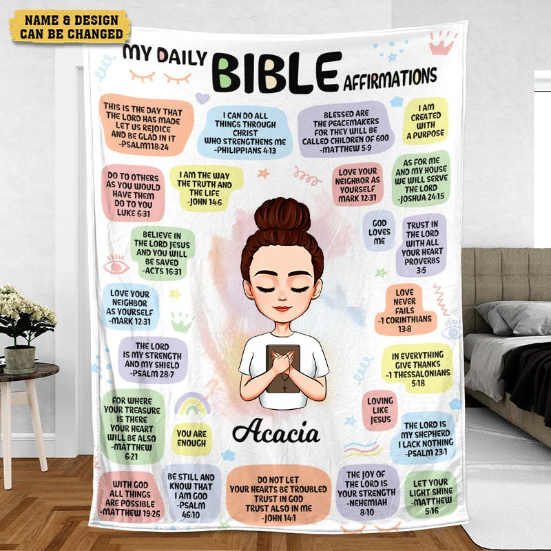 My Daily Bible Affirmations - Personalized Blanket - Meaningful Gift For Birthday TD118 - Image 2
