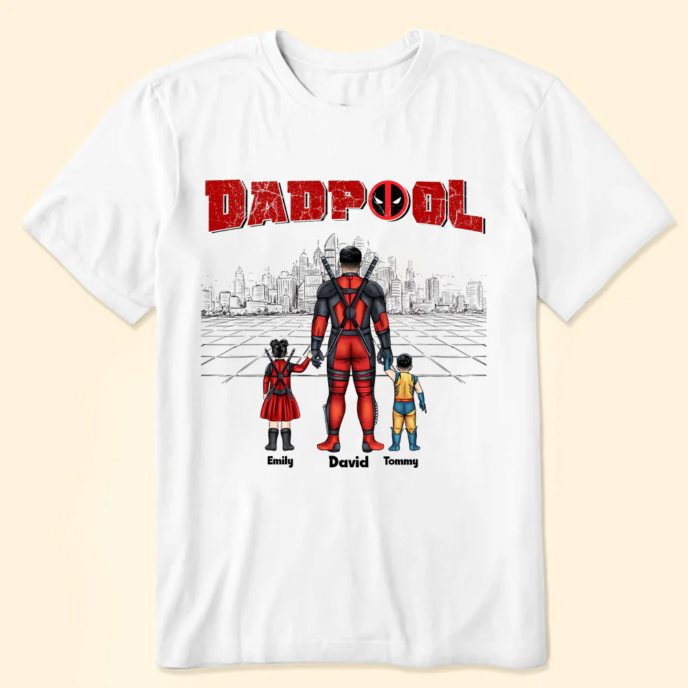 My Father My Superhero Dadpool Version - Gift For Father's Day - Personalized TShirt - Image 2