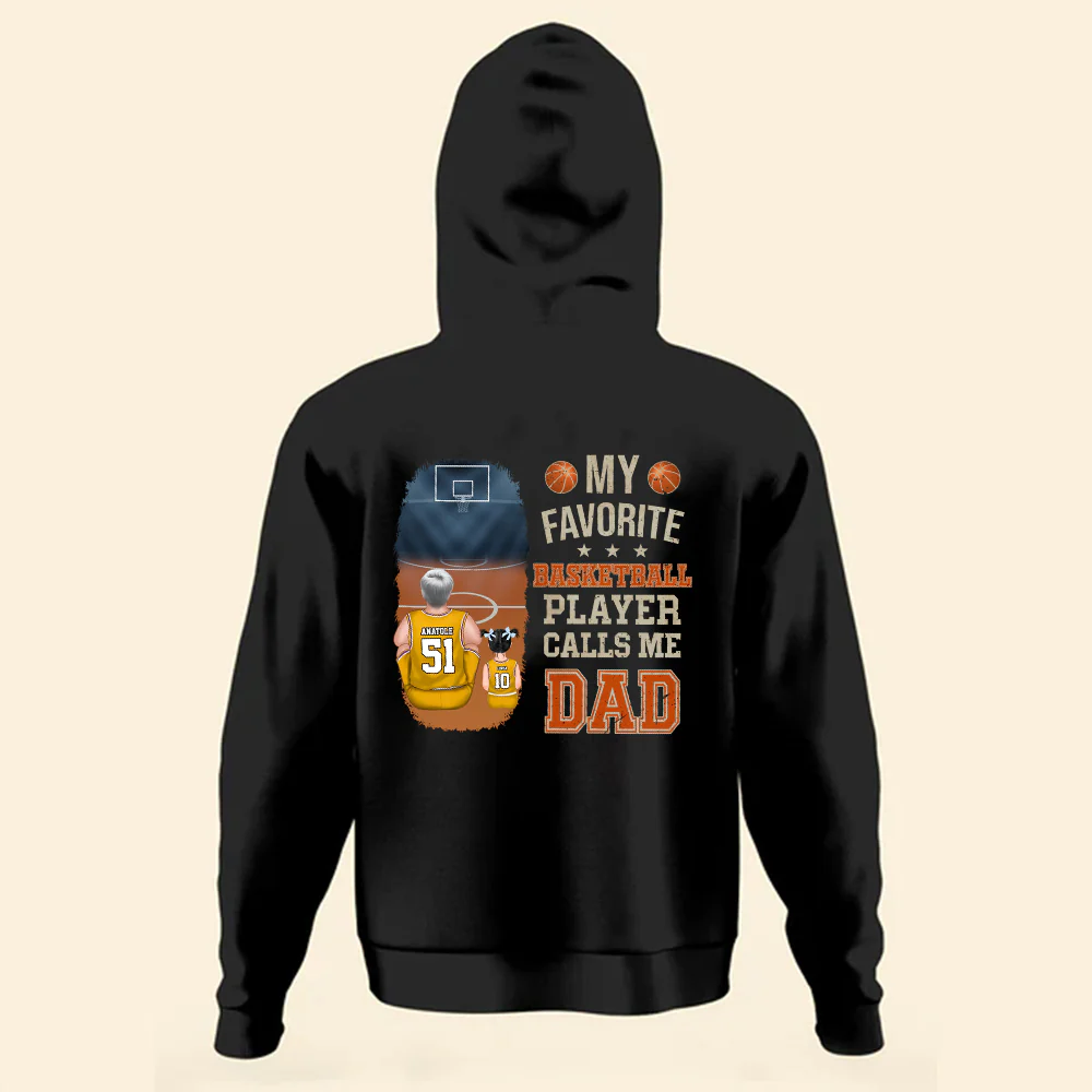 My Favorite Basketball Player Calls Me Dad - Gift For Dad, Children, Family - Personalized TShirt - SPCL03 NA94 - Image 3