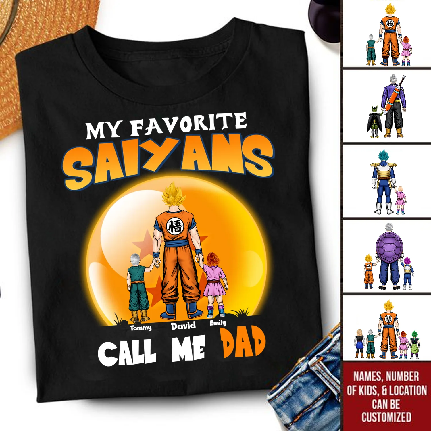 DrBa Dad My Favorite Saiyan Kids Call Me Daddy - Gift For Father's Day - Personalized TShirt CL03 - Image 2